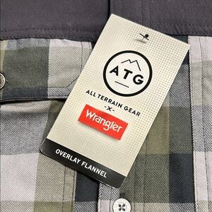 Wrangler ATG Plaid Flannel Shirt in Gray and Green